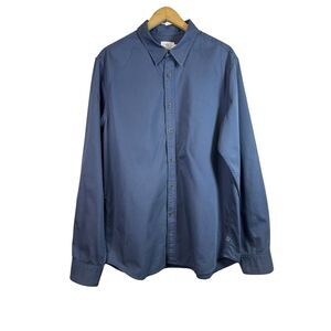 AG ADRIANO GOLDSCHMIED Shirt Mens Cotton Button Up Long Sleeve Blue Size XL